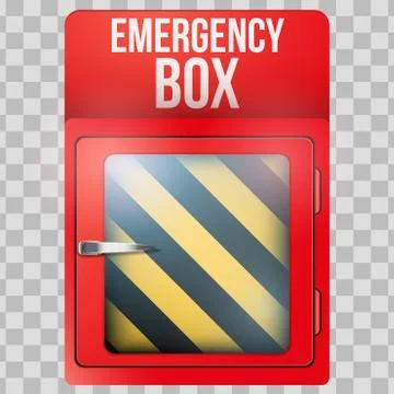 Empty red box with in case of emergency Stock Illustration