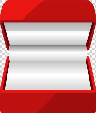Empty red box with a white interior, possibly for jewelry or a small gift, .. Stock Illustration