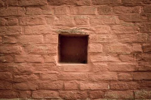 Empty red brick wall background Stock Photos