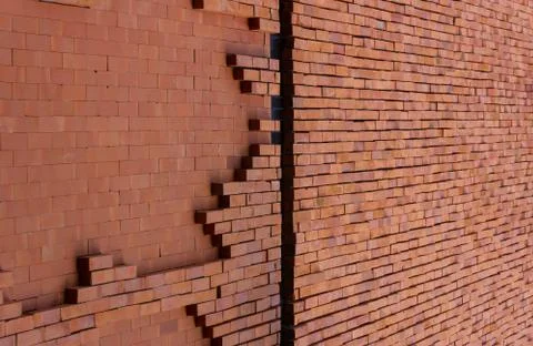 Empty red Brick Wall Texture. Background of red brick wall pattern texture , Stock Photos