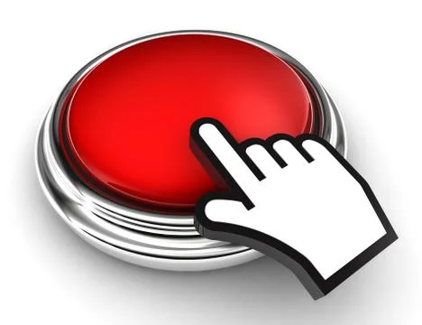 Empty red button and pointer hand Illustrazione stock