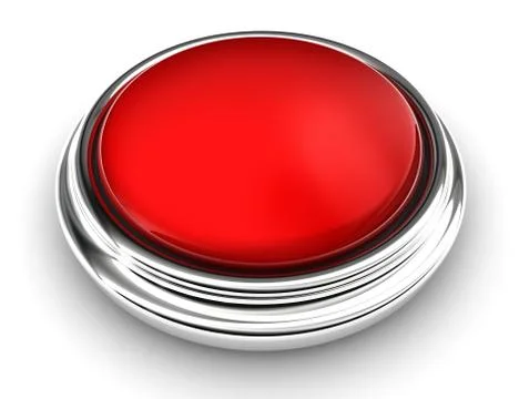 Empty red button on white background Stock Illustration