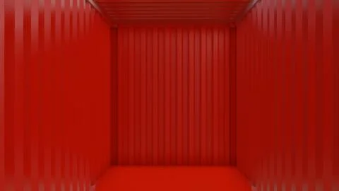 Empty red cargo container interior Stock Illustration