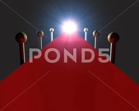 Empty red carpet with bright light Stock Illustration