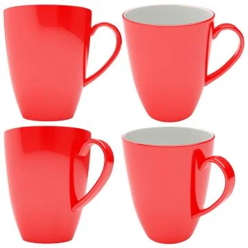 Empty red ceramic mug Stock Illustration
