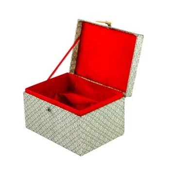 Empty red chinese gift box isolate d Stock Photos
