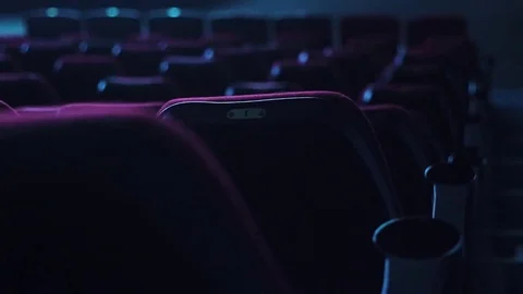 Empty red cinema or theater seats Видео 81505642