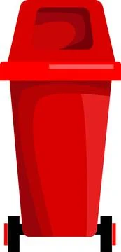 An empty red container for separate garbage. Stock Illustration