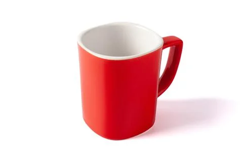 Empty red cup isolated on white background. Red mug Stock Photos