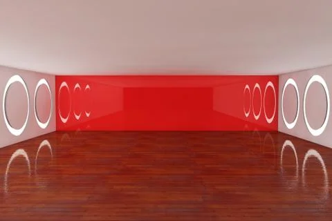 Empty red interior room Stock Illustration
