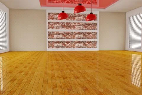 Empty red interior room Illustration