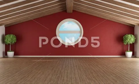 Empty red mansard Stock Illustration