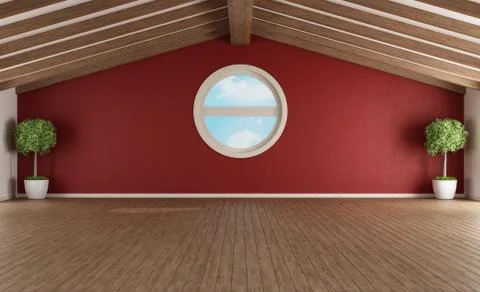 Empty  red mansard Stock Illustration