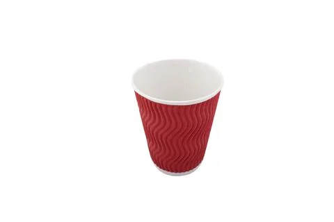 Empty red paper cup isolated on white background. Eco cup Stock Photos