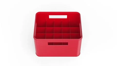 Empty red plastic beer crate Stock Footage 333386318