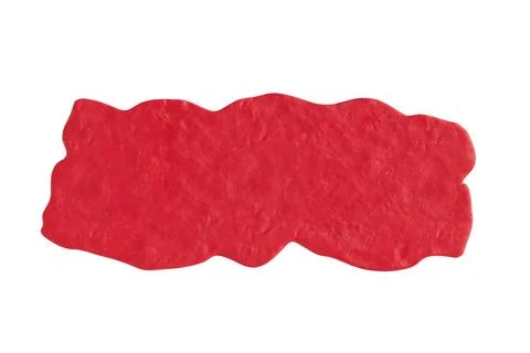 Empty Red Presentation Plasticine Banner Patch Plate. 3d Rendering Stock Illustration