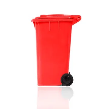 Empty red recycling bin Stock Photos