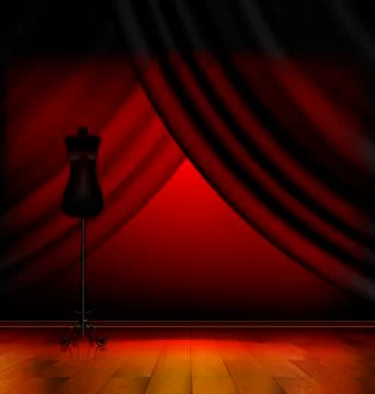 Empty red room and dummy Stock Illustration