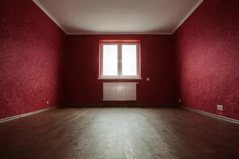 Empty red room Foto stock