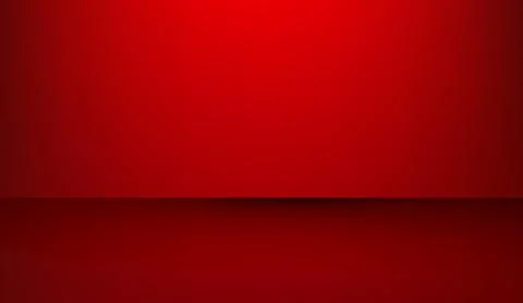 Empty red room studio background with glowing light and clean floor surface for Stock Illustration