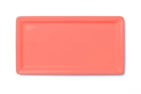 Empty red rose plate isolated on white ,clipping path Stock Photos