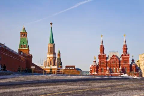 Empty Red Square in Moscow Stock Photos