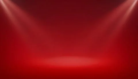 Empty red stage with spotlights Stock Illustration