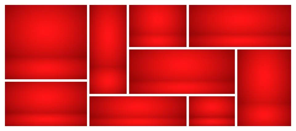 Empty red studio abstract backgrounds with spotlight effect. Product showcase Stock Illustration