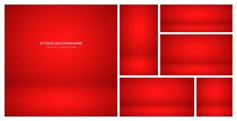 Empty red studio abstract backgrounds with spotlight effect. Product showcase Stock Illustration