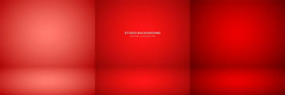 Empty red studio abstract backgrounds with spotlight effect. Product showcase Stock Illustration