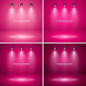 Empty red studio abstract backgrounds with spotlight effect. Product showcase Stock Illustration