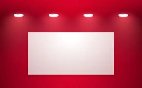 Empty red studio room interior. Clean workshop for photography or presentatio Stock Illustration