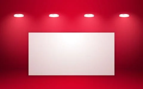 Empty red studio room interior. Clean workshop for photography or presentatio 스톡 일러스트