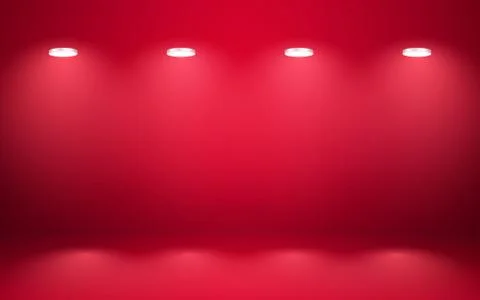 Empty red studio room interior. Clean workshop for photography or presentatio 스톡 일러스트