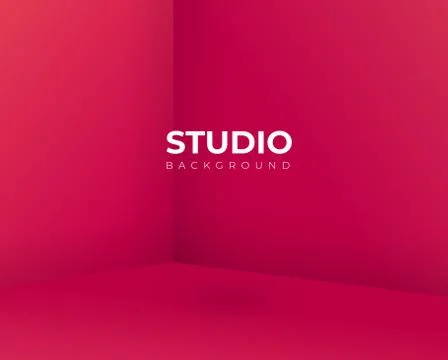 Empty red studio room, used as background for display your products - Vector Stock Illustration