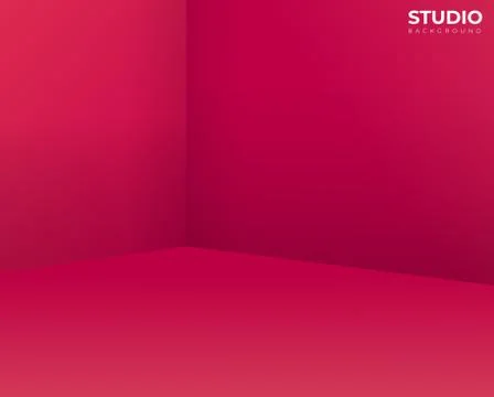 Empty red studio room, used as background for display your products - Vector Stock Illustration