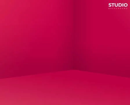Empty red studio room, used as background for display your products - Vector Stock Illustration