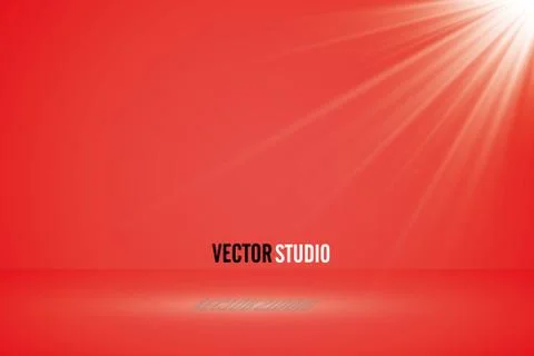 Empty red studio room, used as background for display your products - Vector Illustrazione stock