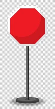 Empty red traffic banner on transparent background Stock Illustration