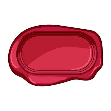 Empty red wax seal stamp providing space for text Illustrazione stock