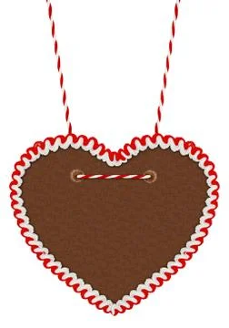 Empty red white  gingerbread heart Stock Photos