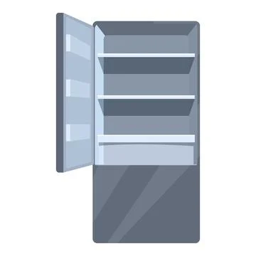 Empty refrigerator with open door displaying clean interior Stock Illustration