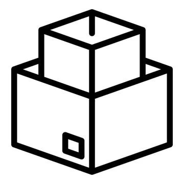Empty relocation box icon outline vector. Move home Stock Illustration