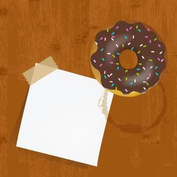 Empty reminder with chocolate donuts Stock Illustration