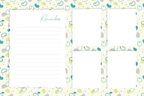 Empty reminder template for notes and to-do list, burget planner, on abstract Stock Illustration