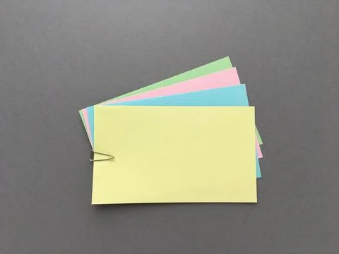 Empty reminders on a gray background Stock Photos