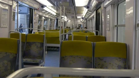 Empty RER-B Airport Train In Paris, France 動画素材 158710498