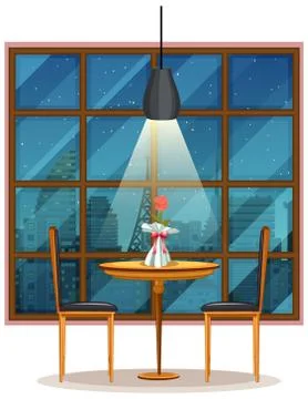 Empty restaurant background scene Stock Illustration