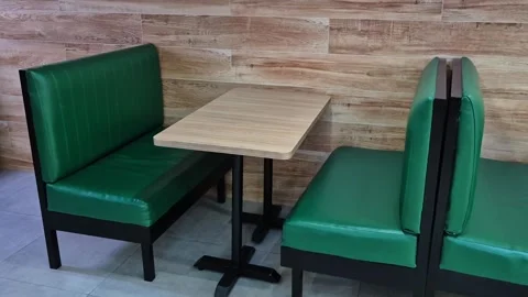 Empty Restaurant Booth Seating Interior Видео 336518932