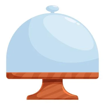 Empty restaurant cloche waiting to be served on white background Illustration